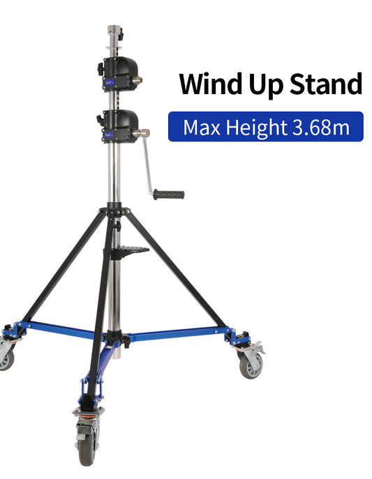 Dearkol MFC-3950D 3620mm Wind Up Stand with Wheel,3 Sections,Black