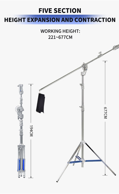 Dearkol M-10 5500mm Boom Stand with Sand Bag, One Leveling Leg