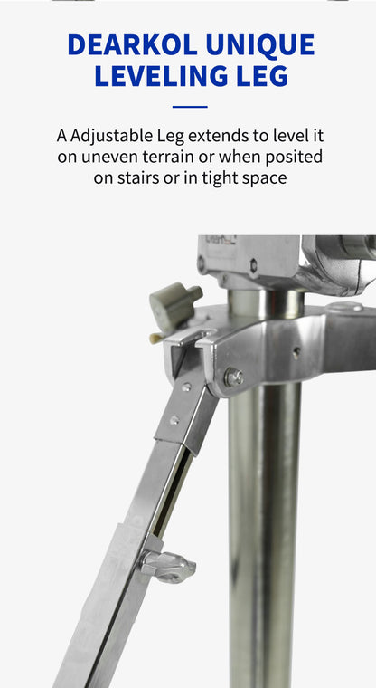 Dearkol MFE-5800 , 4940mm Wind Up Stand with Wheel,4 Sections,Silver