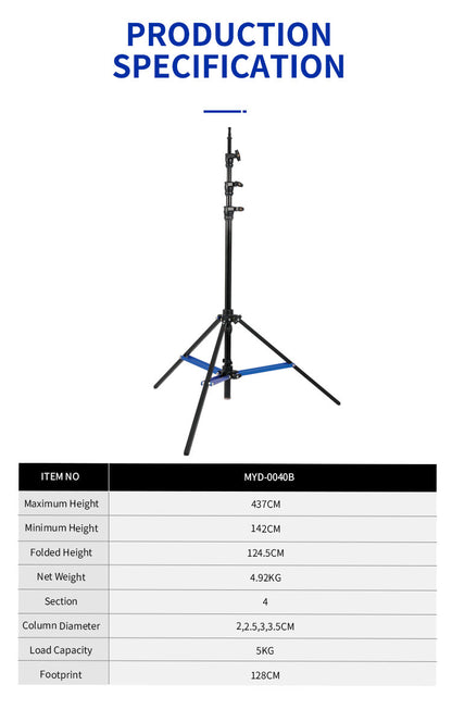 Dearkol MYD-0040B 4130mm Unique Collar Baby Stand Black, One Leveling Leg
