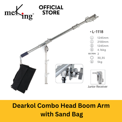 Dearkol L-1118 Combo Head Boom Arm with Sand Bag (Stand Not Included)