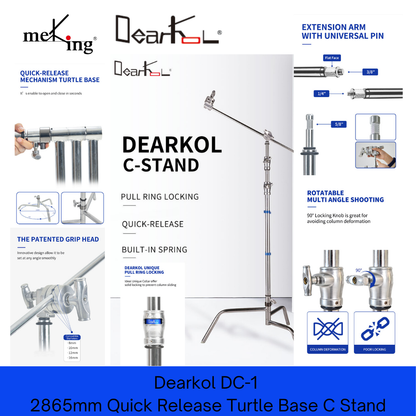 Dearkol DC-1 , 3290mm Quick Release Turtle Base C Stand, Detachable Leg