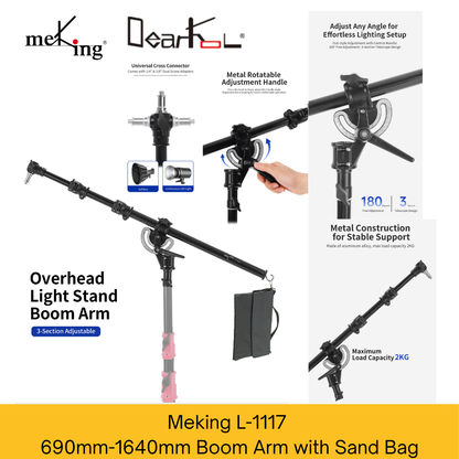 Meking L-1117 Boom Arm with Sand Bag, Max Load 2Kg (STAND NOT INCLUDED)