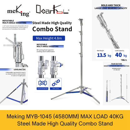 Dearkol  MYB-1045 (4580mm) Max Load: 40kg/88 lbs High Quality Steel Combo Stand