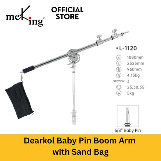 Dearkol L-1120 5/8" Baby Pin Boom Arm with Sand Bag (Stand Not Included)