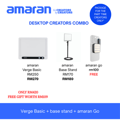 [PRE-ORDER] Combo amaran verge basic + base stand + amaran Go