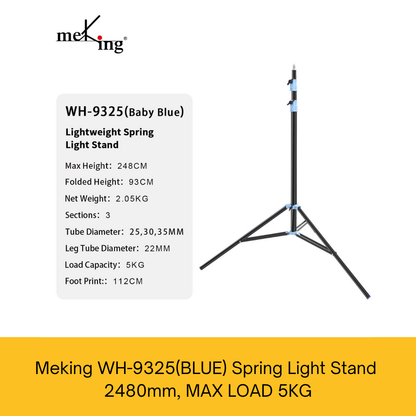Meking WH-9325(BLUE) 2500mm Steel Light Stand, Max Load 5Kg