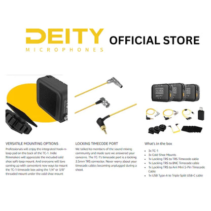 Deity Microphones TC-1 Wireless 3-pack kit (Bluetooth, 2.4 GHz)