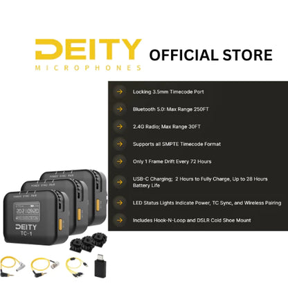 Deity Microphones TC-1 Wireless 3-pack kit (Bluetooth, 2.4 GHz)
